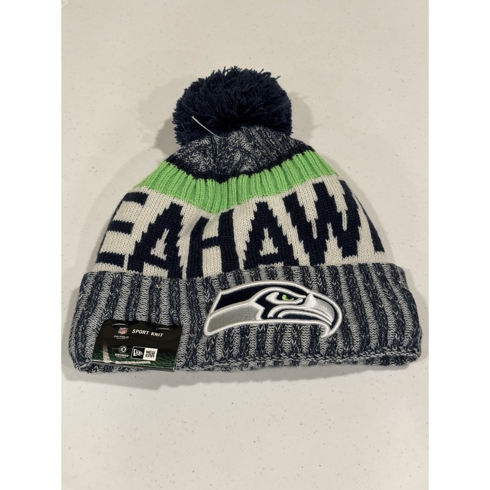 Seattle Seahawks Beanie Hat Cap NFL On Field Sport Knit New Era Adult New NWT